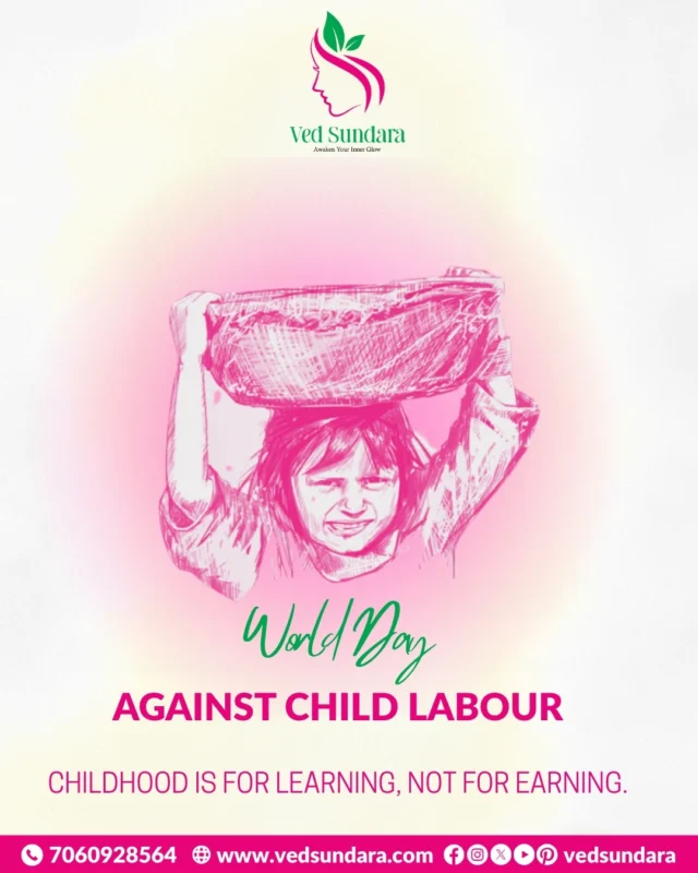 A child’s hands should hold books, not bricks.
On this World Day Against Child Labour, let's raise our voices for those who can’t.
Childhood is meant for learning, not earning. Let’s protect their smiles, their dreams, and their future. 🌱👧👦

🔍 Did You Know?
Millions of children around the world are forced into labour—depriving them of education, health, and freedom. It's time to change that.

Together, we can build a world where every child lives a childhood they deserve.

#WorldDayAgainstChildLabour #StopChildLabour #ChildhoodMatters #LetChildrenLearn #NoToChildLabour #VedSundaraCares #EducateChildren #AwarenessCampaign #ProtectChildhood #SayNoToChildLabour #SocialAwareness #ForTheFuture #AwakeYourInnerGlow